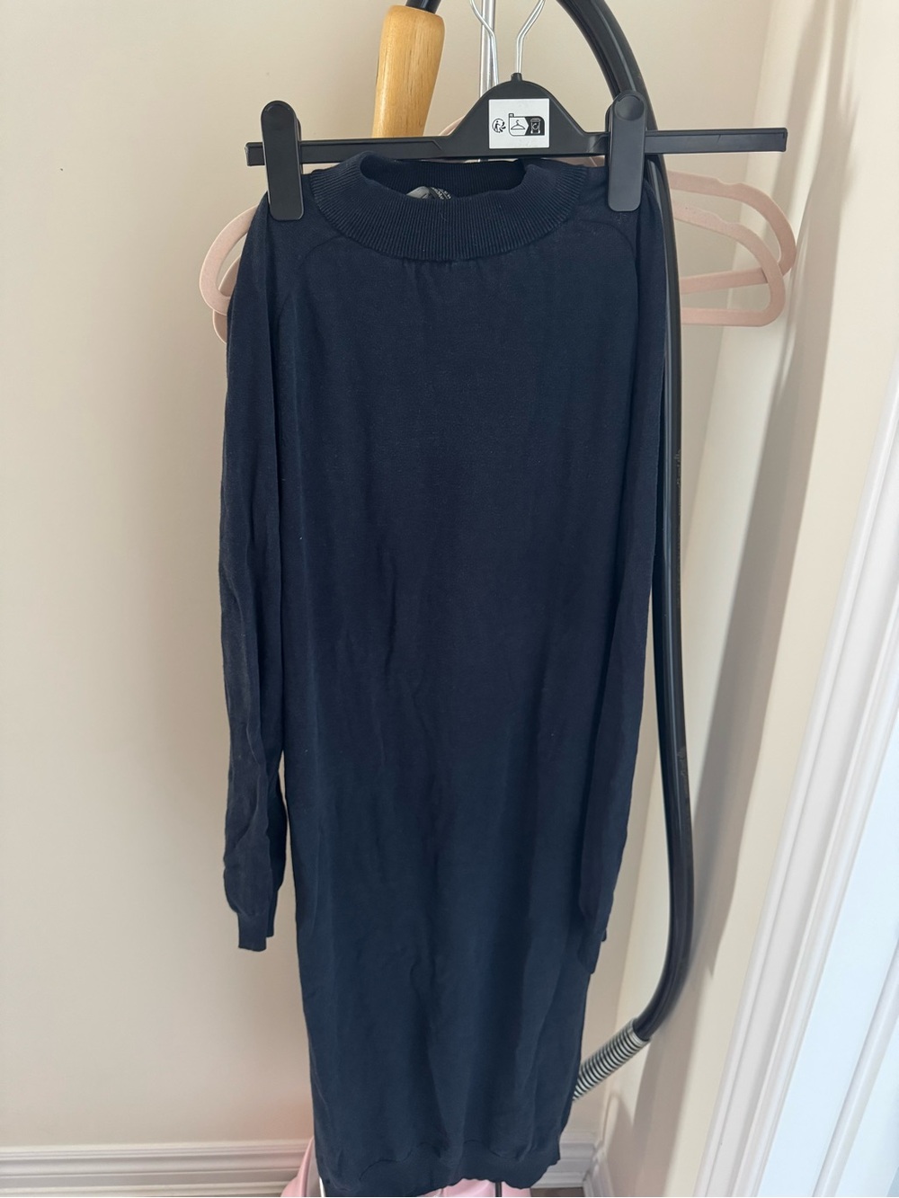 MaxMara Black Slim Turtleneck Sweater Dress